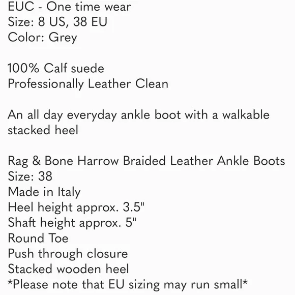 Rag and Bone gray suede low boots / booties EUC ONE WEAR - Picture 4 of 4